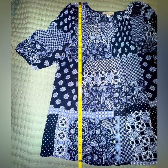Alex & Lili Boho Patchwork Print Flowy top size Small EUC - Picture 2 of 9